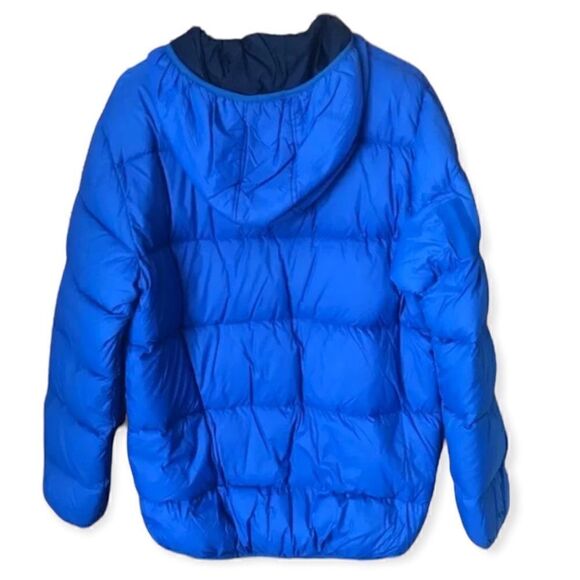 TRIPLE STAR BOYS PACKABLE DOWN FEATHER HOODED JACKET BLUE MEDIUM - Picture 2 of 8